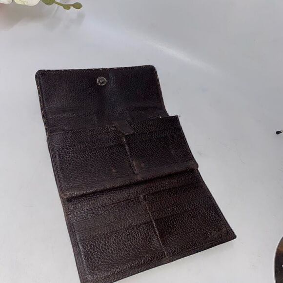 Brighton Leather Weave Wallet Brown - Picture 6 of 8